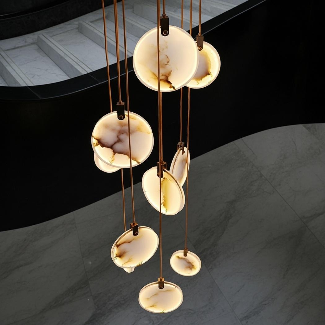 Light Luxury Alabaster Long Chandelier