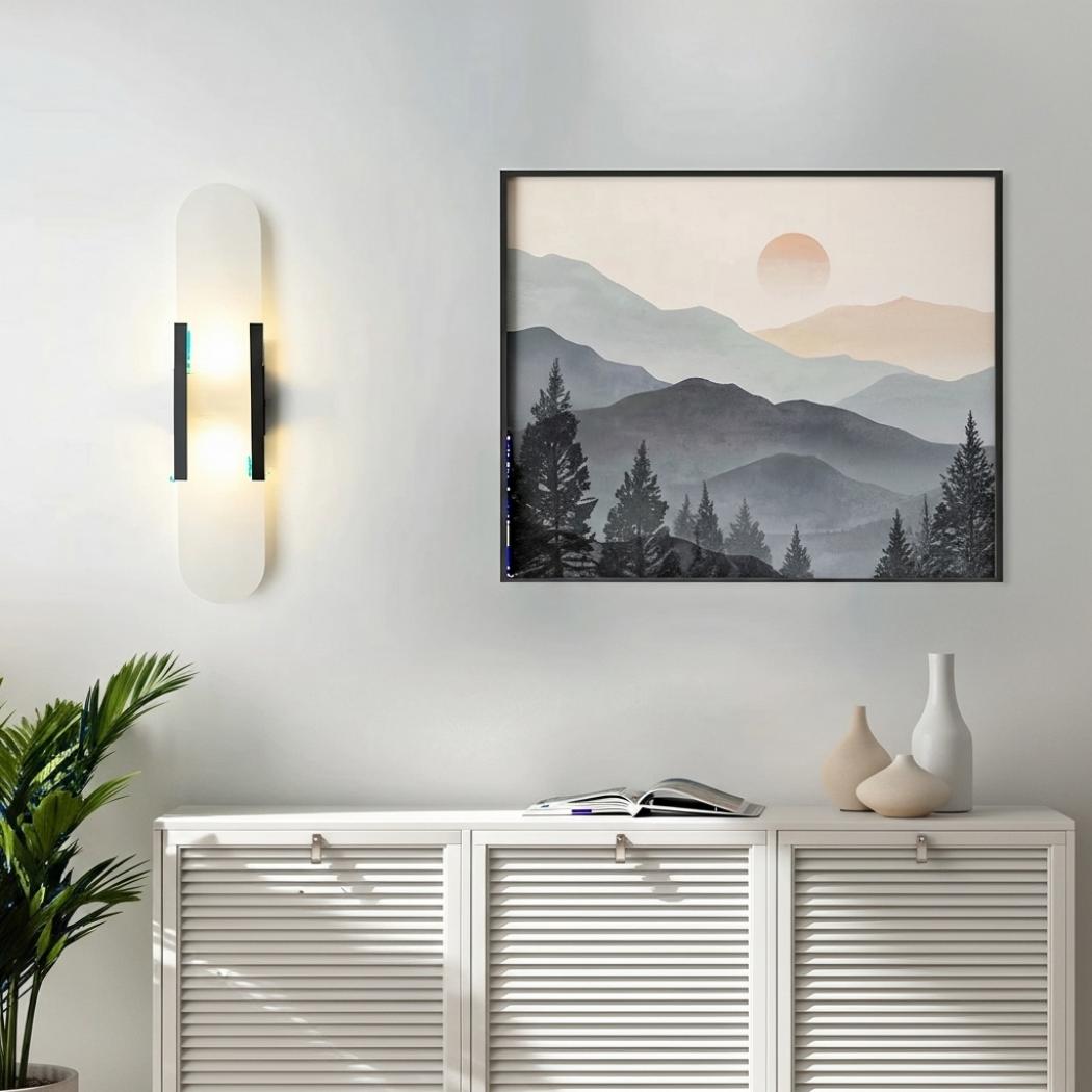 Long Copper Alabaster Wall Lamp