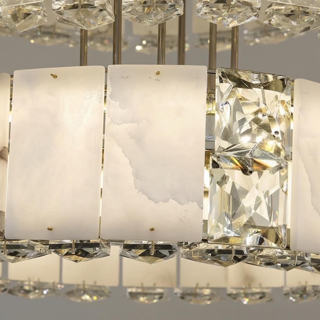 Simple marble crystal chandelier