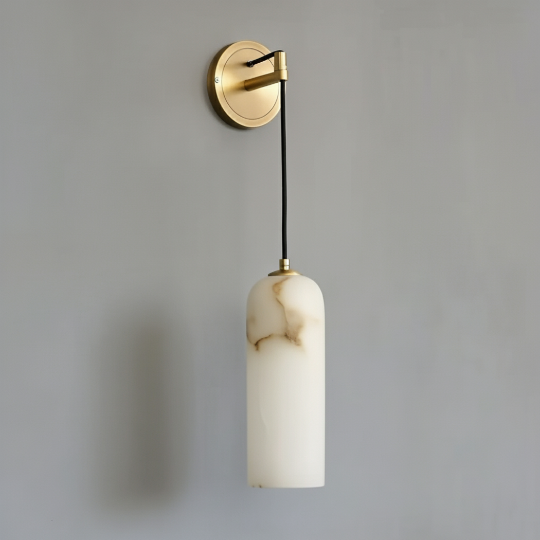 Simple Nordic Copper Alabaster Wall Lamp