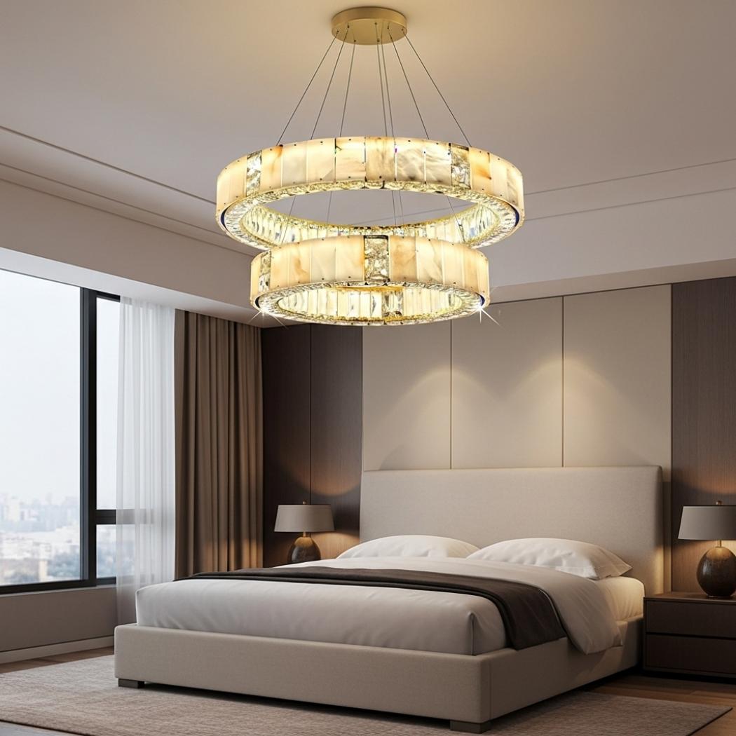 Simple marble crystal chandelier