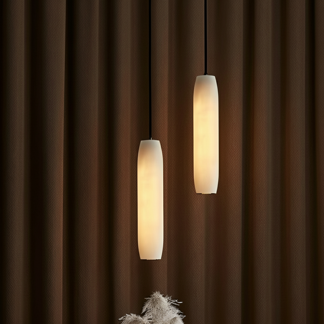Minimalist Long Alabaster Pendant Light