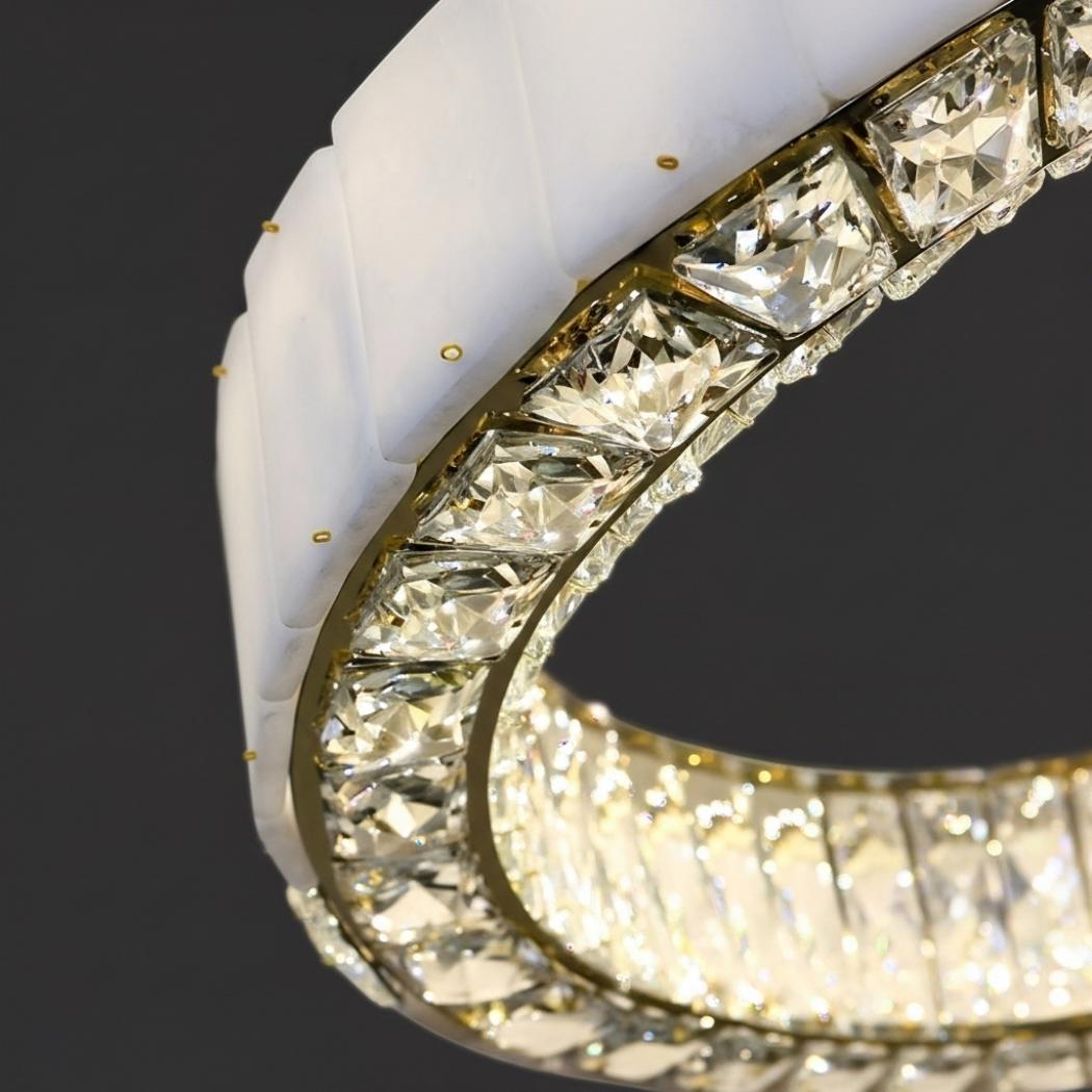 Simple marble crystal chandelier