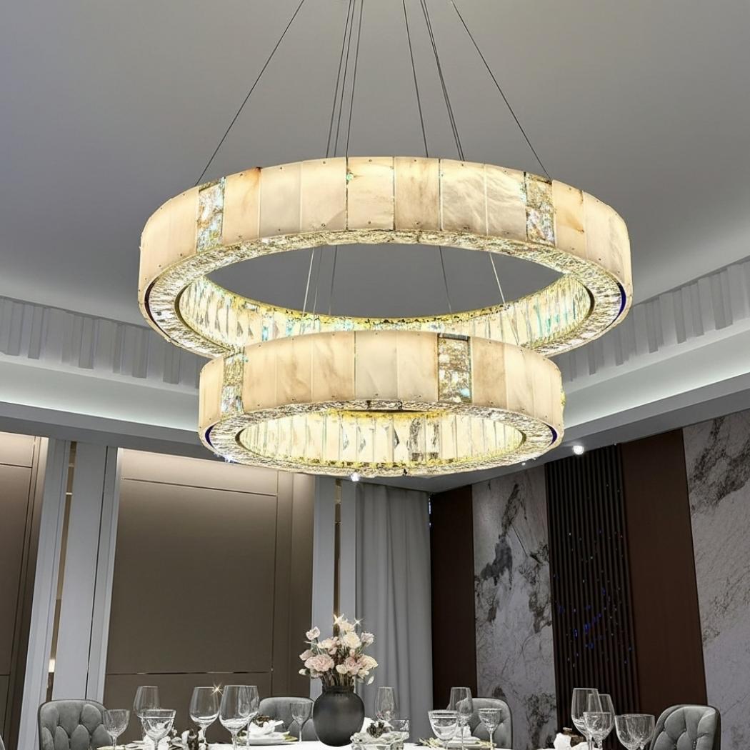 Simple marble crystal chandelier