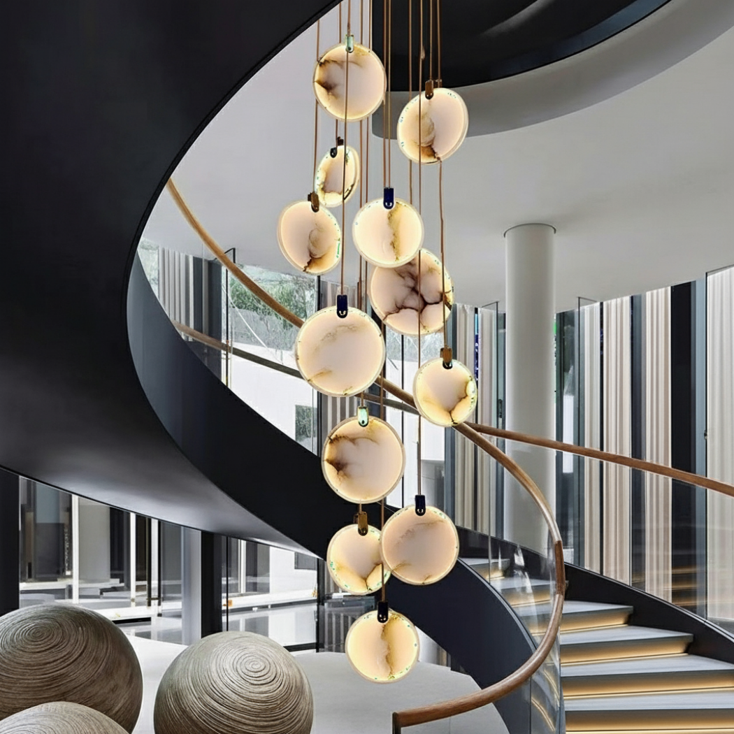 Light Luxury Alabaster Long Chandelier
