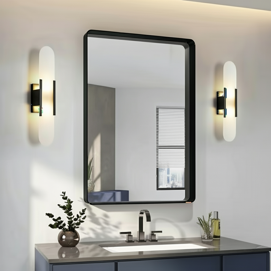 Long Copper Alabaster Wall Lamp