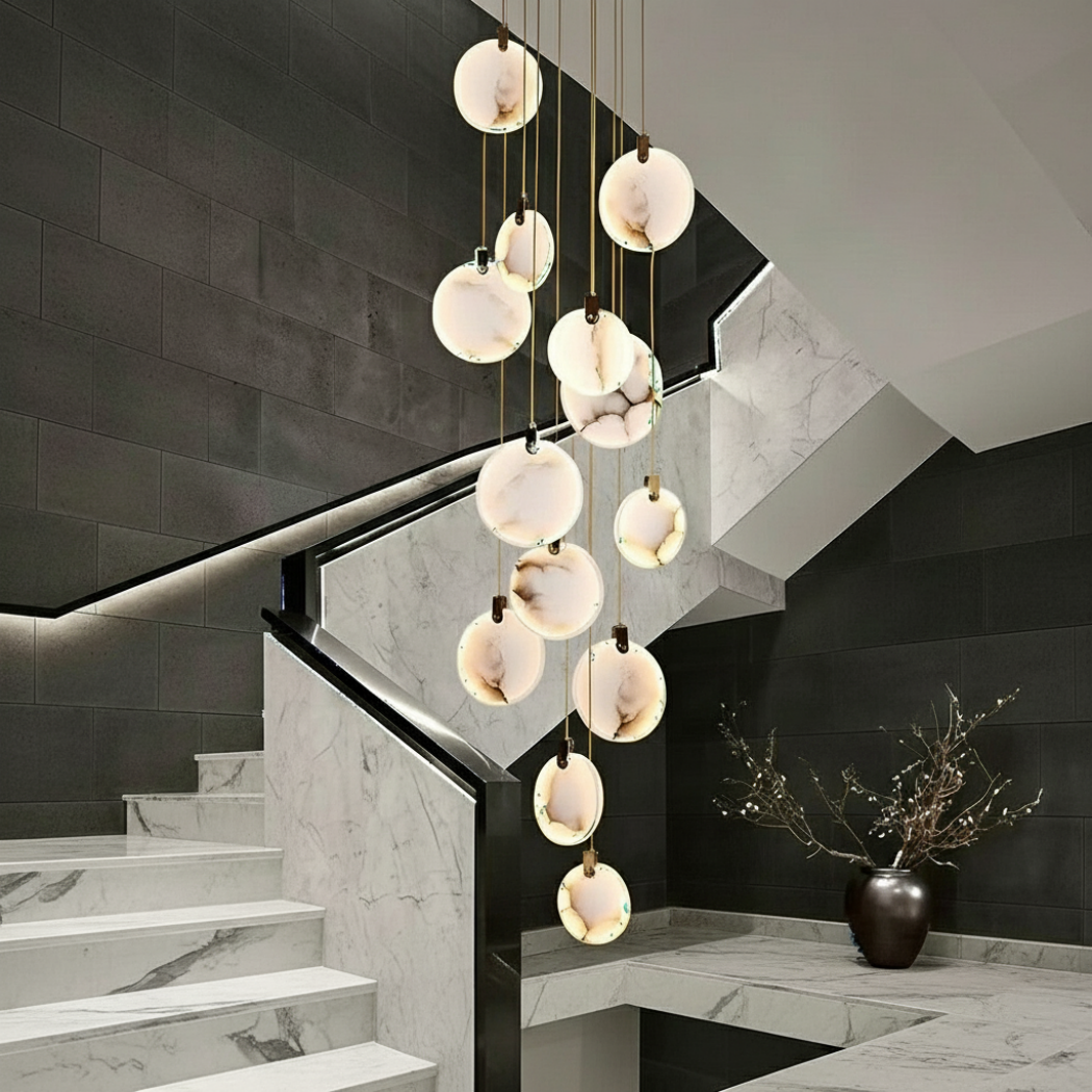 Light Luxury Alabaster Long Chandelier