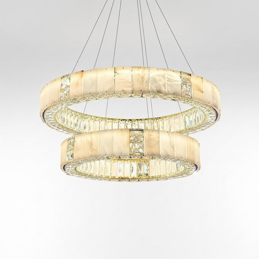 Simple marble crystal chandelier