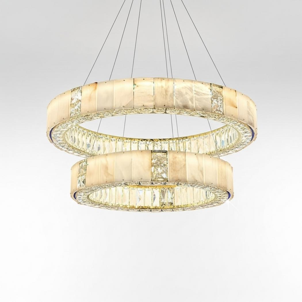 Simple marble crystal chandelier