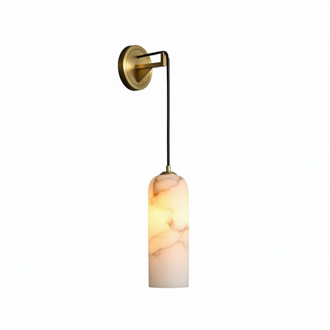 Simple Nordic Copper Alabaster Wall Lamp