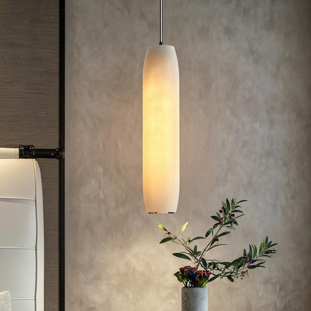Minimalist Long Alabaster Pendant Light