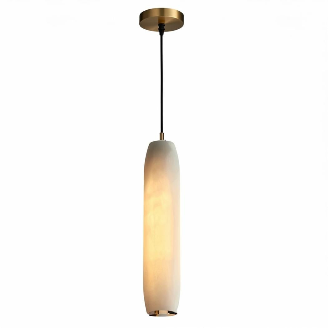 Minimalist Long Alabaster Pendant Light