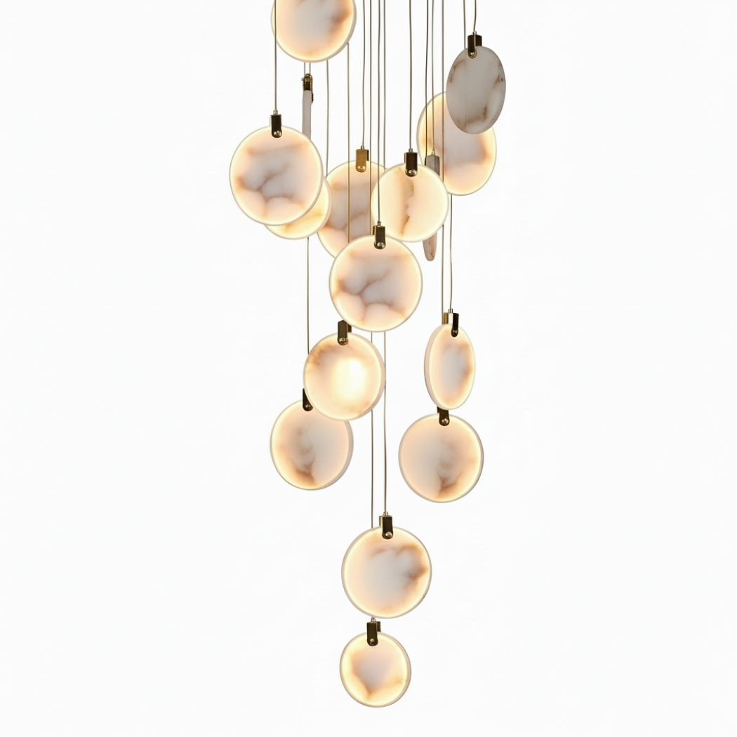 Light Luxury Alabaster Long Chandelier